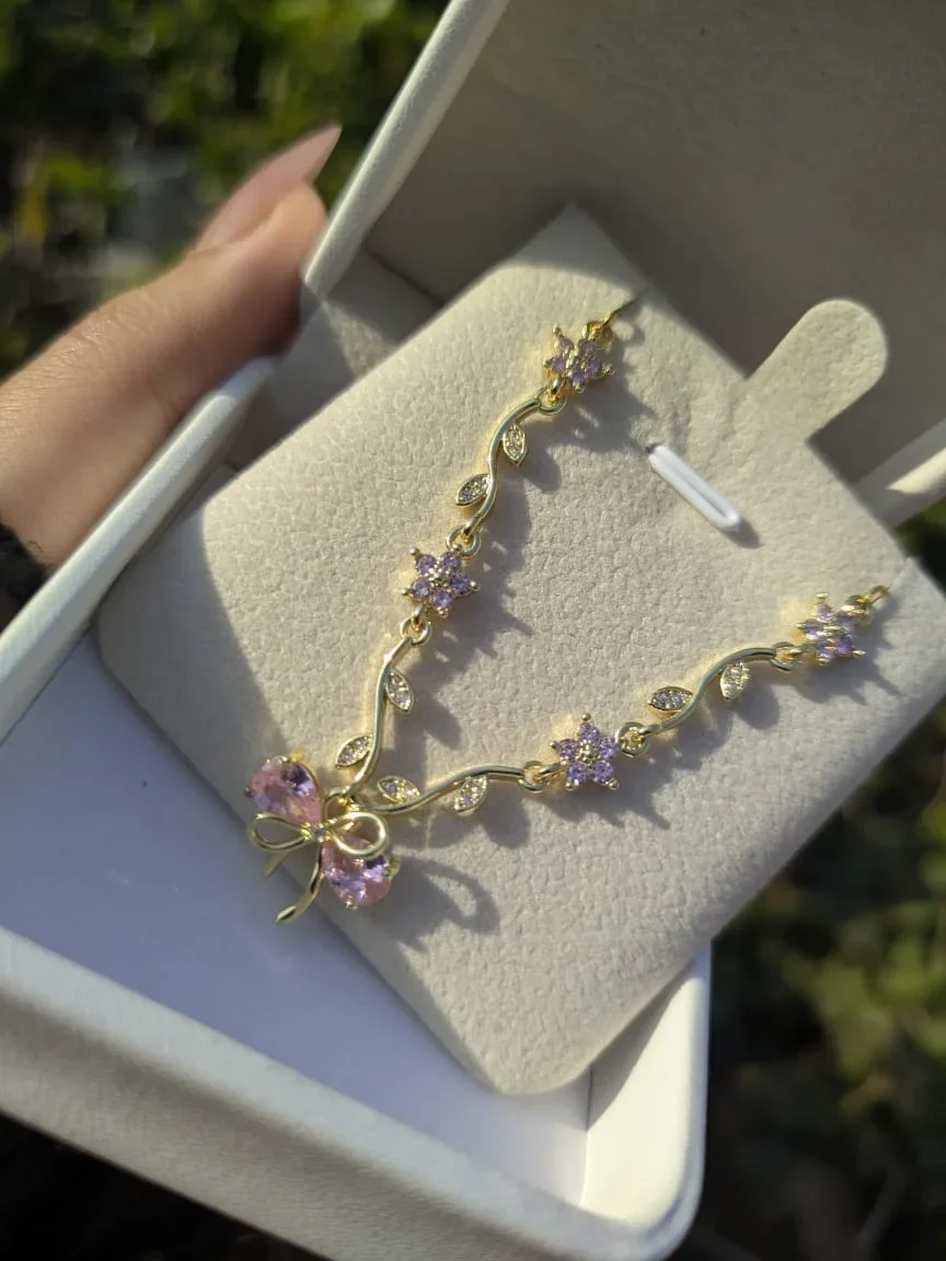 Bow Flower Necklace