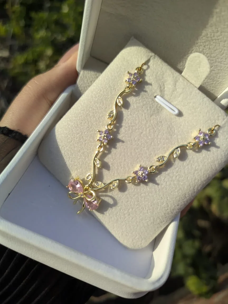 Bow Flower Necklace
