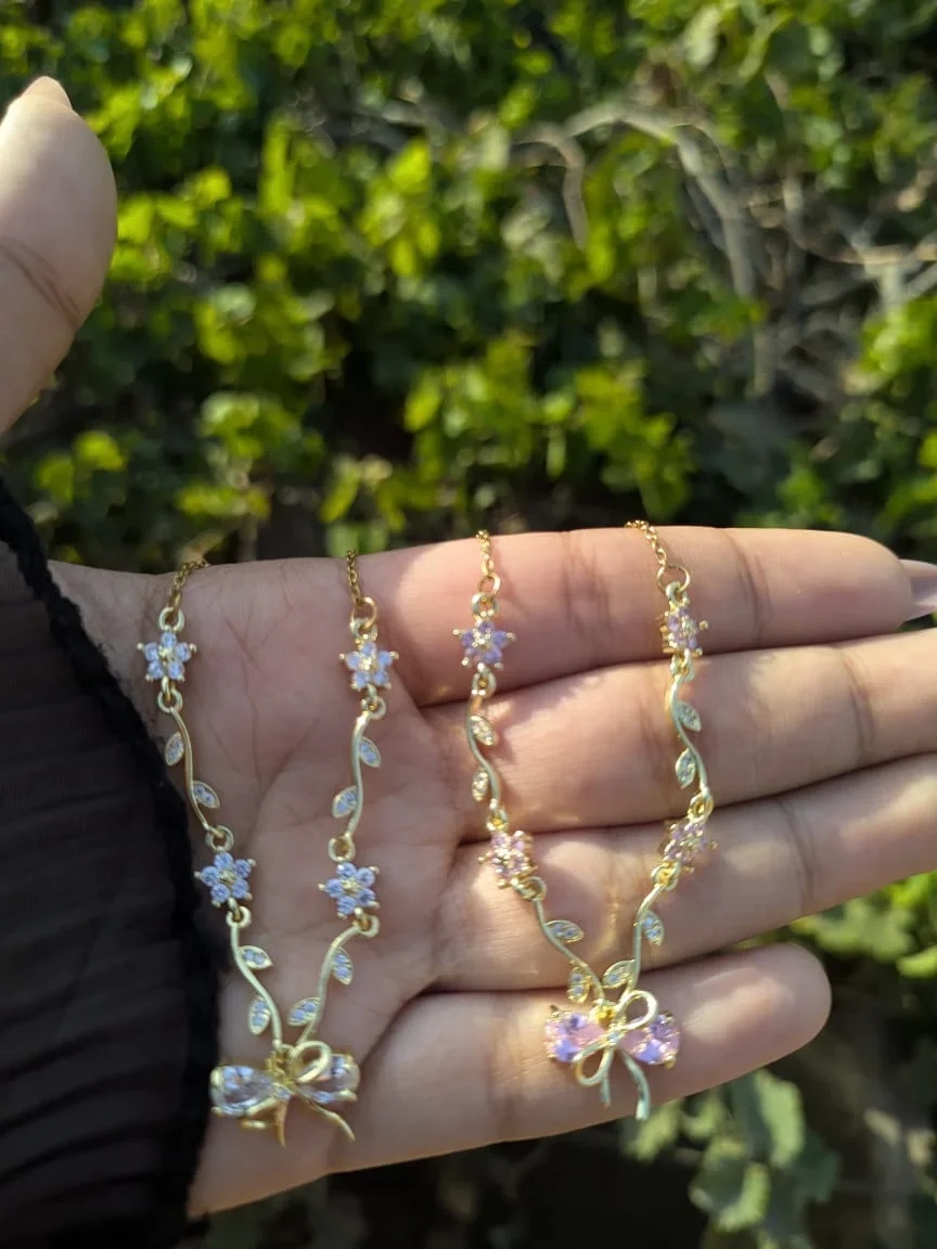 Bow Flower Necklace