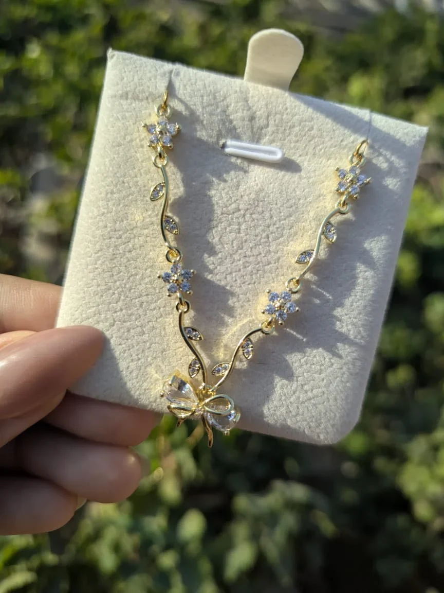Bow Flower Necklace