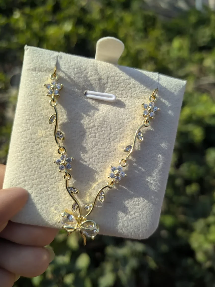 Bow Flower Necklace